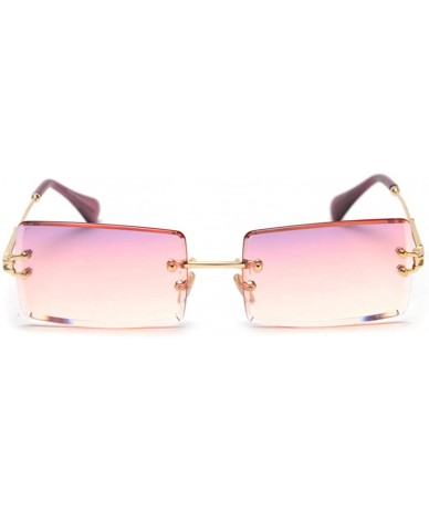 Rimless Rectangle Sunglasses Women Rimless Square Sun Glasses for Women Christmas Gifts - Purple Pink - CL18YYRCTX5 $28.88