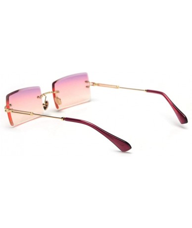 Rimless Rectangle Sunglasses Women Rimless Square Sun Glasses for Women Christmas Gifts - Purple Pink - CL18YYRCTX5 $28.88