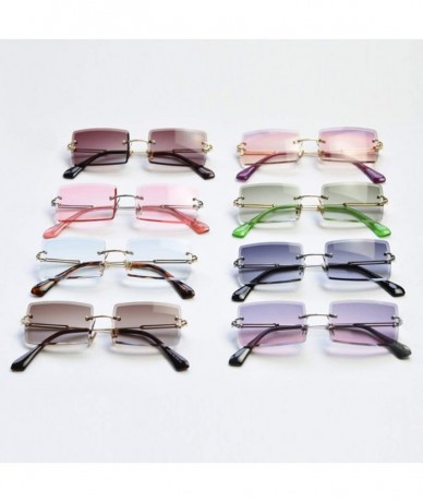 Rimless Rectangle Sunglasses Women Rimless Square Sun Glasses for Women Christmas Gifts - Purple Pink - CL18YYRCTX5 $28.88