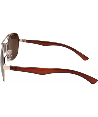 Oversized Wide Frame Aviator Sunglasses - 150mm - Gold Frame- Brown Lens - C012K7TJGTL $22.54