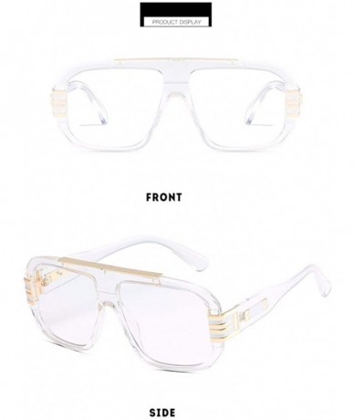 Aviator Large frame RETRO SUNGLASSES European and American Sunglasses men and women - D - CF18Q92XWER $54.51