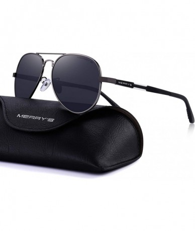 Aviator Men HD Polarized Sunglasses Aluminum Magnesium Driving Sun Glasses S8285 - Gray - C412HH84NED $20.65