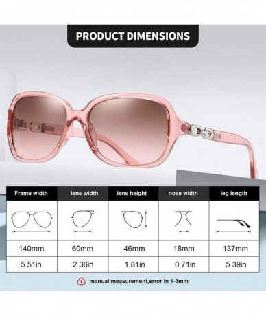 Rectangular Retro Polarized Sunglasses for Women 100% UV400 Protection Lens Driving Outdoor Eyewear - CN18ATCS8RQ $26.57