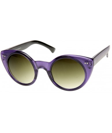 Cat Eye Womens Chic Round Circular Pointed Cat Eye Sunglasses (Purple) - C411FRR7SSP $18.28