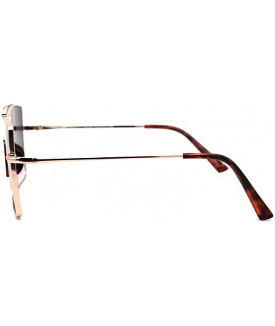 Oversized Mens Oversize Square Rectangular Double Bridge Pilots Sunglasses - Gold Tortoise Smoke - C3196IS968S $24.02