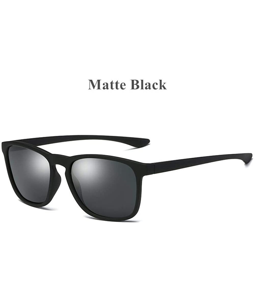 Aviator Mens Polarized Sunglasses Women Fashion Sun Glasses Blue As Picture - Matte Black - CG18YZWIDA7 $19.02