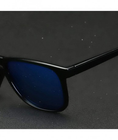 Aviator Mens Polarized Sunglasses Women Fashion Sun Glasses Blue As Picture - Matte Black - CG18YZWIDA7 $19.02