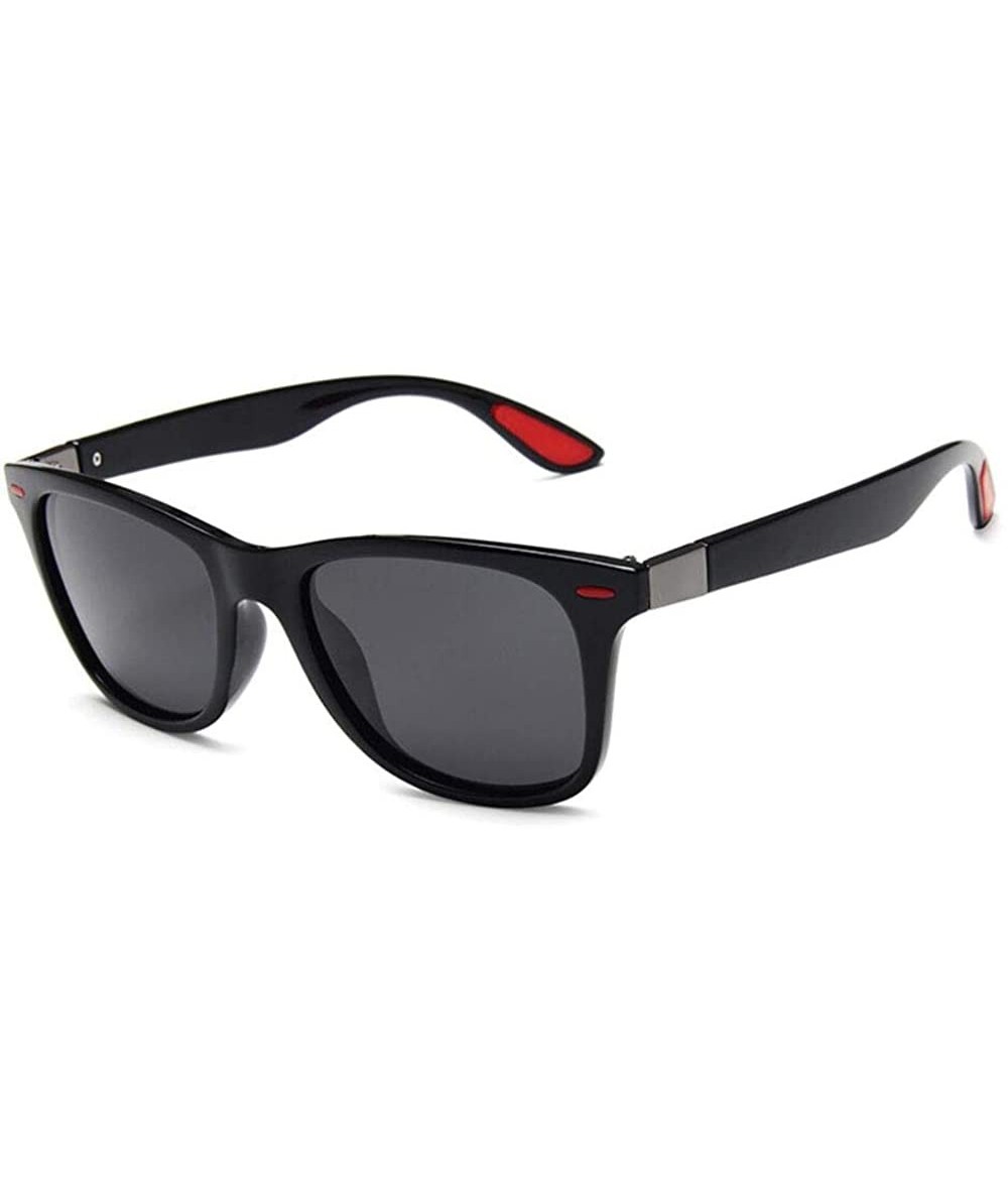 Square Classic Square Sunglasses Men Women Vintage Eyewear Driving Sun glasses - Black Grey - C5197LRO5WH $18.11