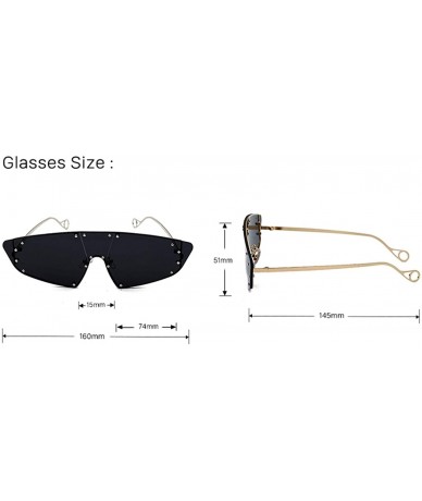 Oversized Trendy Oversized Sunglasses for Women Irregular One Piece Frame with Rivet UV Protection - C3 - CE190O6ESZI $19.13