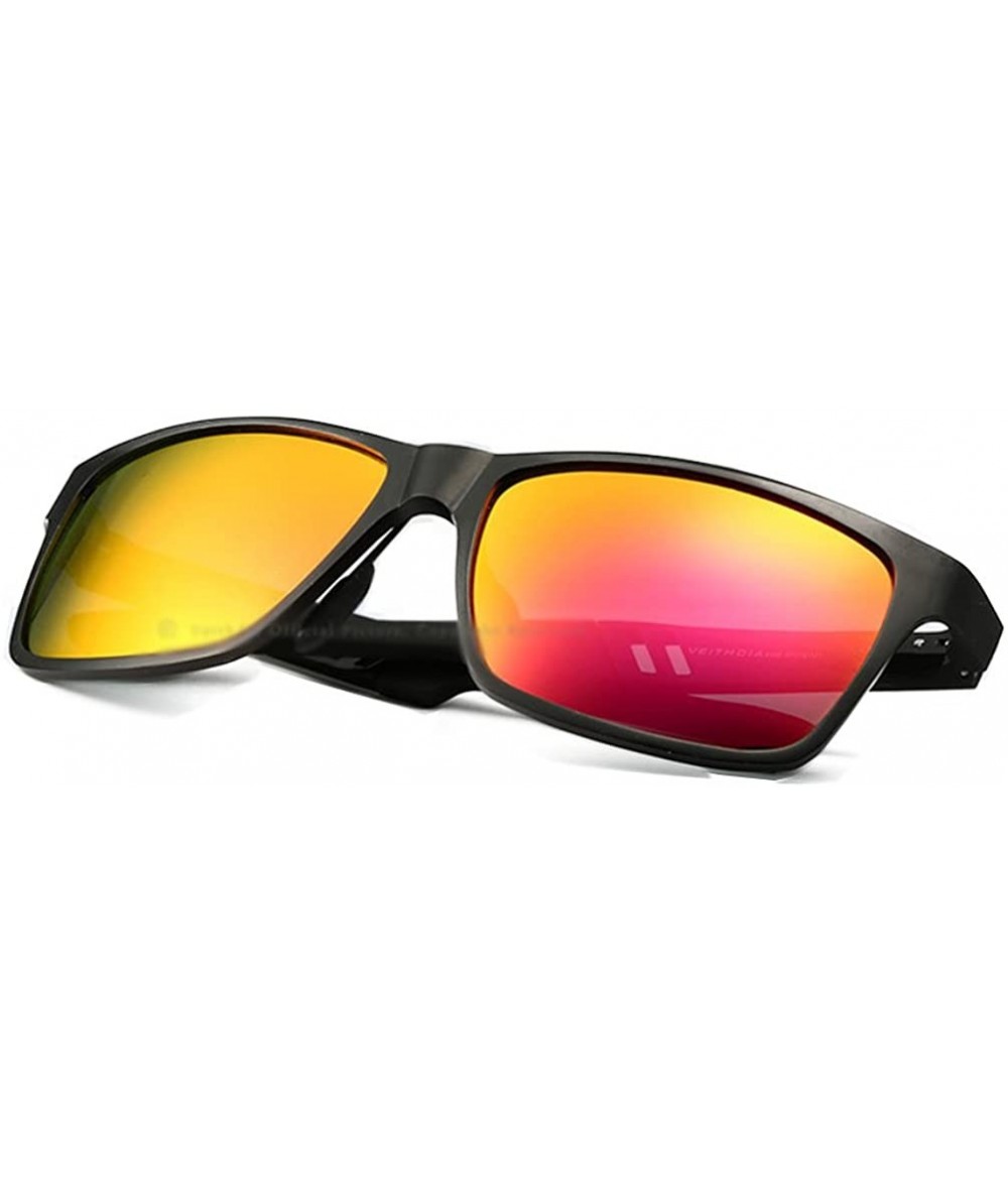 Wayfarer Mens Sunglasses For Fishing Al-Mg Frame In Light Wight Mercury Lens - Black/Yellow - CZ11Z94EEV5 $34.17