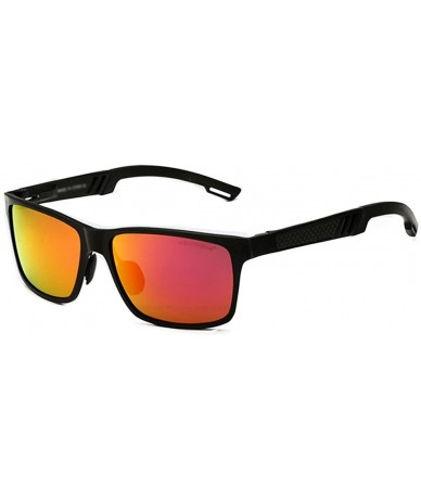 Wayfarer Mens Sunglasses For Fishing Al-Mg Frame In Light Wight Mercury Lens - Black/Yellow - CZ11Z94EEV5 $34.17