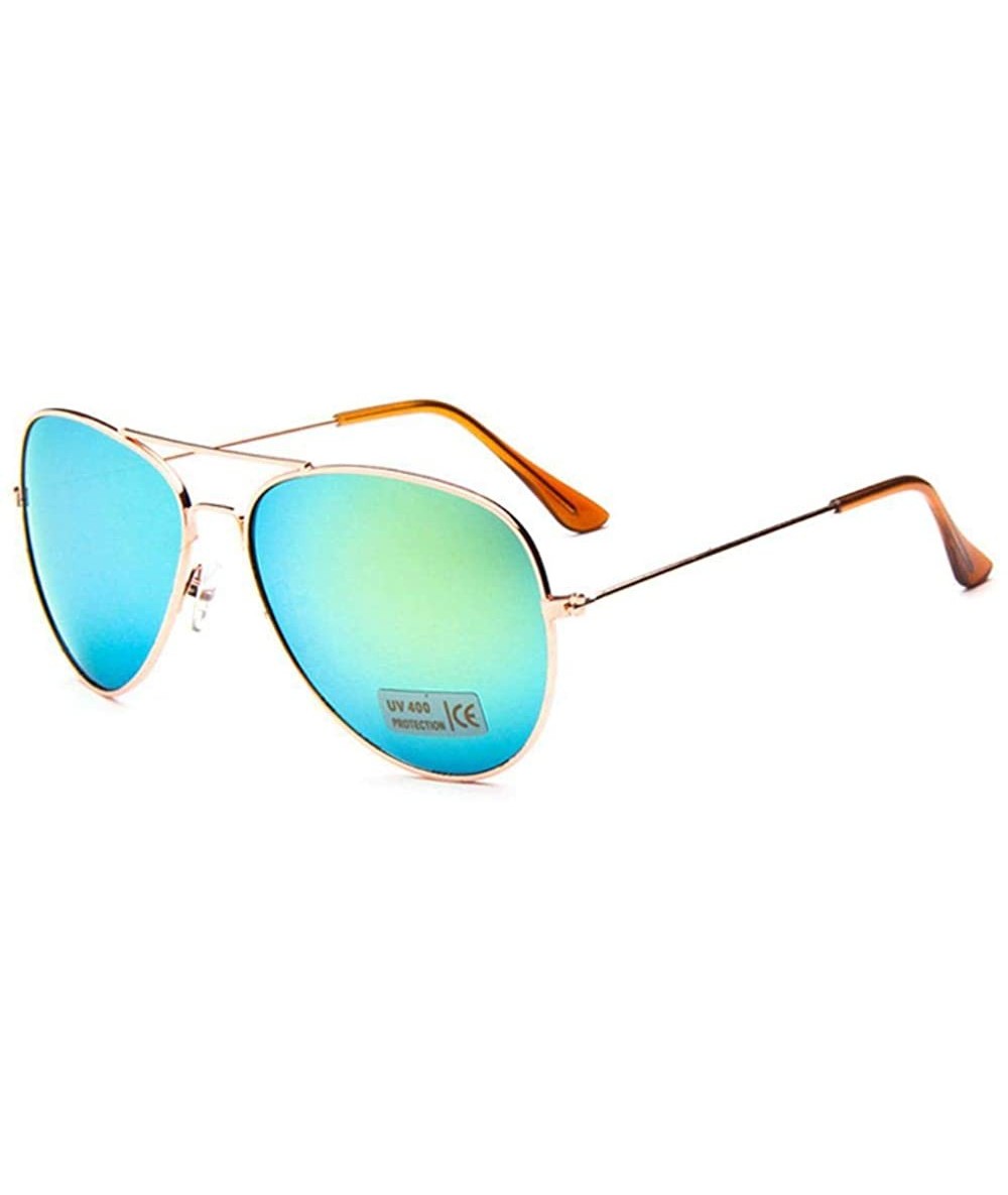 Oval Fashion Unisex Sunglasses Metal Frame with Case UV400 Protection - Gold Frame/Gold Mercury Lens - CB18WQHHR3D $39.66