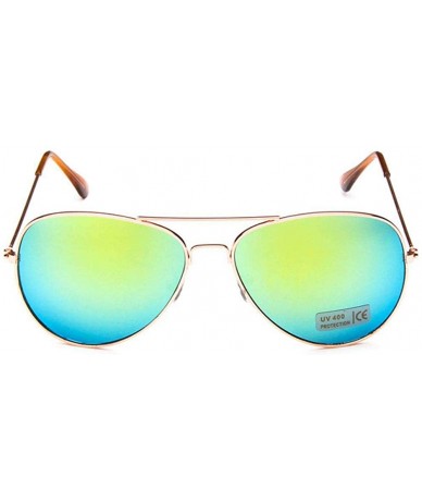 Oval Fashion Unisex Sunglasses Metal Frame with Case UV400 Protection - Gold Frame/Gold Mercury Lens - CB18WQHHR3D $39.66