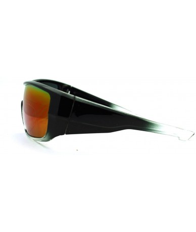 Sport Mens Robotic Futuristic Mono Lens Shield Oversized Sport Sunglasses - Black Clear - CD11KP5W88J $19.75