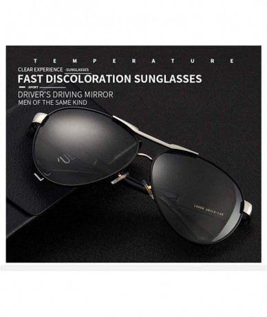 Aviator Discoloration sunglasses male driver Aviator polarized driving anti-UV Fishing Outdoor Big box Eyewear - C318A9GOOYG ...