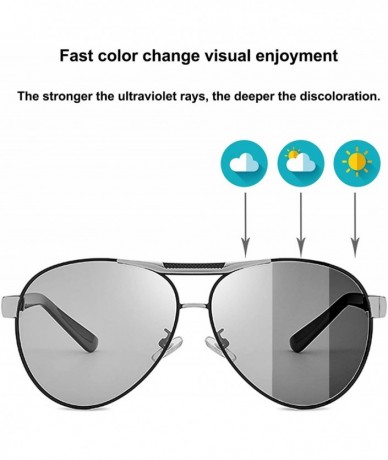 Aviator Discoloration sunglasses male driver Aviator polarized driving anti-UV Fishing Outdoor Big box Eyewear - C318A9GOOYG ...