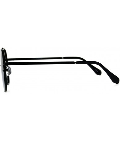 Rimless Mens Rimless Mirror Lens Officer Cop Metal Sunglasses - Black Silver - CJ18CIAL98C $26.03