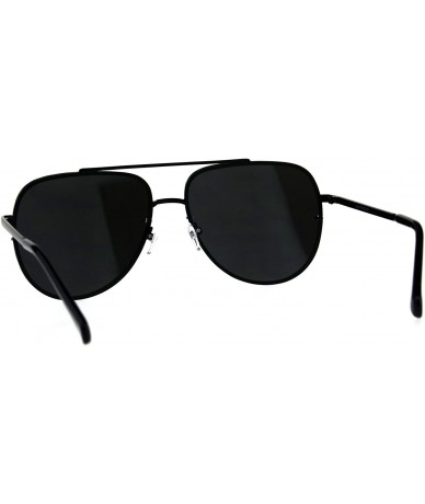 Rimless Mens Rimless Mirror Lens Officer Cop Metal Sunglasses - Black Silver - CJ18CIAL98C $26.03