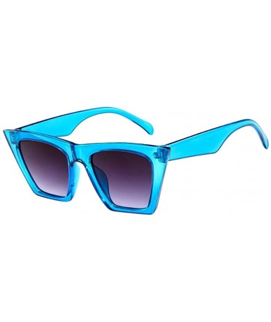 Goggle Fashion Women Men Summer Oversized Sunglasses Vintage Cateye UV400 Sun Glasses - Blue - CG18T89RSAA $18.17