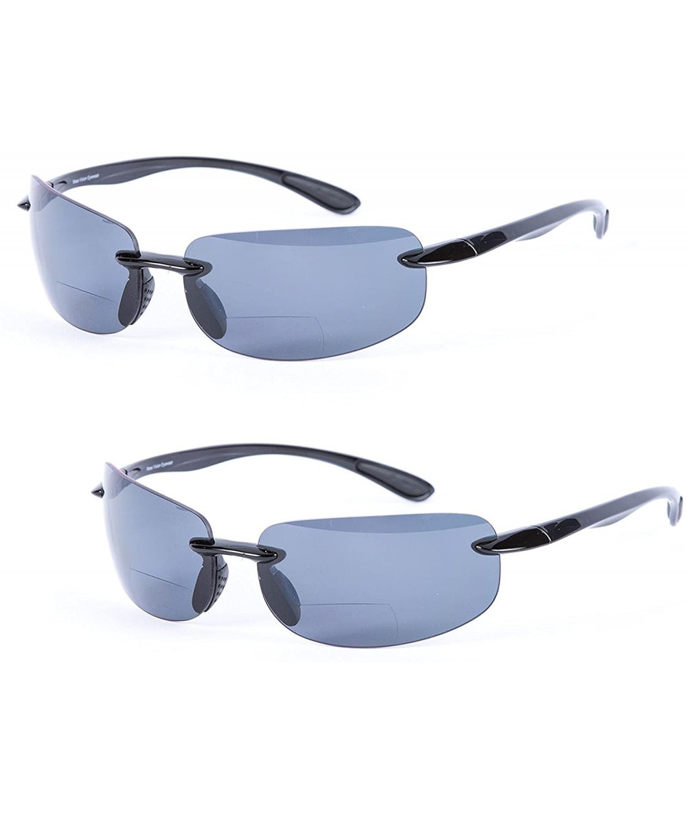 Rectangular Lovin Sport Polarized Bifocal Sunglasses - Non Polarized - Black/Black - C5123W7T90V $60.19