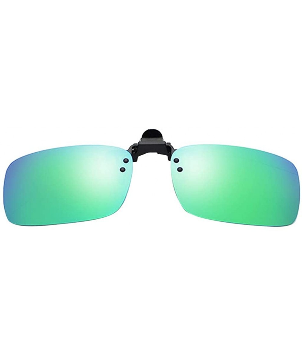 Rimless Polarized Clip-on Sunglasses Anti-Glare Driving Glasses Sunglasses Over for Men Women UV Protection - Mint Green - CJ...