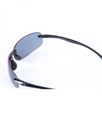 Rectangular Lovin Sport Polarized Bifocal Sunglasses - Non Polarized - Black/Black - C5123W7T90V $60.19