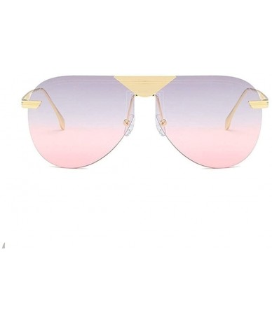 Oversized Oversized Pilot Sunglasses for Women Big Frame Shades UV400 - C7 Grey Pink - CD1906D8NM3 $23.12