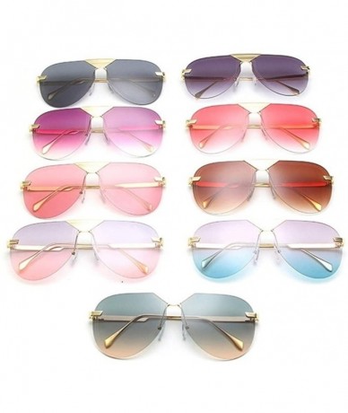 Oversized Oversized Pilot Sunglasses for Women Big Frame Shades UV400 - C7 Grey Pink - CD1906D8NM3 $23.12