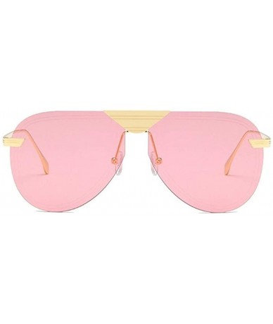 Oversized Oversized Pilot Sunglasses for Women Big Frame Shades UV400 - C7 Grey Pink - CD1906D8NM3 $23.12