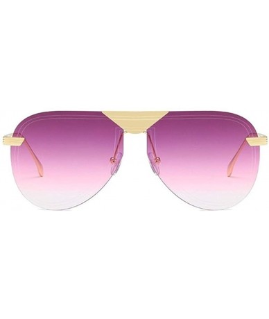 Oversized Oversized Pilot Sunglasses for Women Big Frame Shades UV400 - C7 Grey Pink - CD1906D8NM3 $23.12