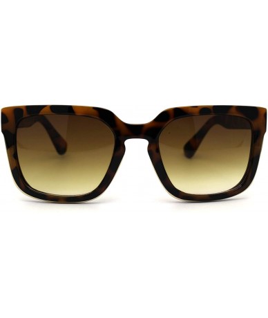 Rectangular Mens Squared Fashion Squared Rectangle Keyhole Plastic Sunglasses - Solid Tortoise Brown - C21985IRC4A $19.84