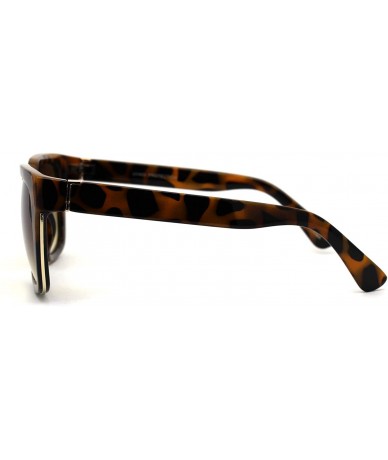 Rectangular Mens Squared Fashion Squared Rectangle Keyhole Plastic Sunglasses - Solid Tortoise Brown - C21985IRC4A $19.84