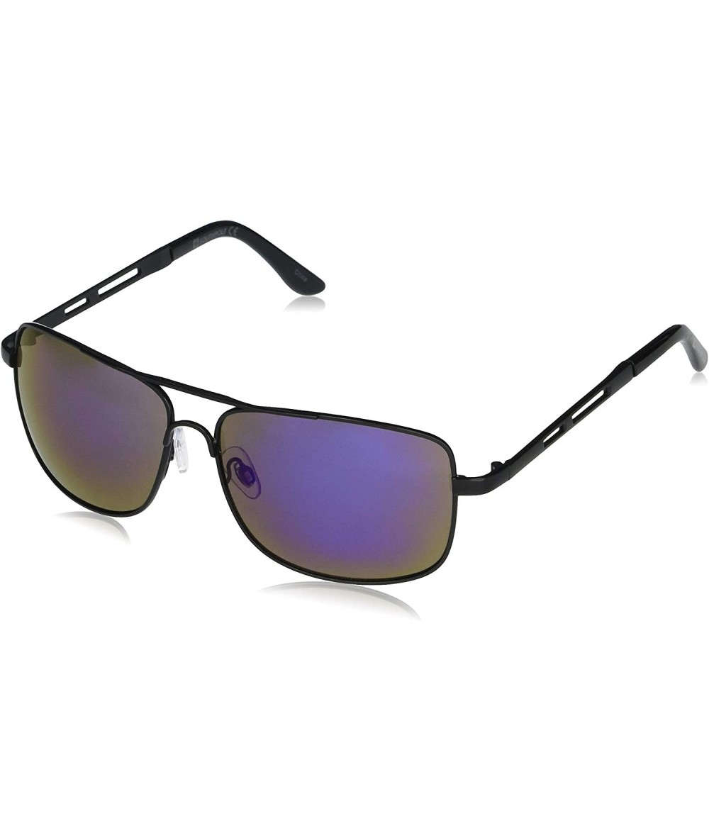 Rectangular Men's 5045SP Classic Metal Rectangular Sunglasses with 100% UV Protection- 60 mm - Black - C6196INUENN $43.42