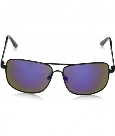 Rectangular Men's 5045SP Classic Metal Rectangular Sunglasses with 100% UV Protection- 60 mm - Black - C6196INUENN $43.42