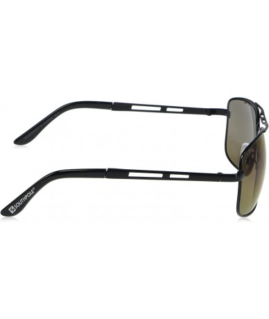 Rectangular Men's 5045SP Classic Metal Rectangular Sunglasses with 100% UV Protection- 60 mm - Black - C6196INUENN $43.42