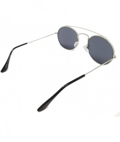 Round Vintage Retro Round Circle frame Crossbar Sunglasses IL1016 - Silver/ Black - CH18LEGW8UK $21.26