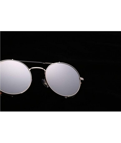 Shield Steampunk Windproof Sunglasses Protection Personality - Silver/Silver - CQ18T7N0DAZ $32.58