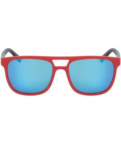 Rectangular mens N3633sp Rectangular Sunglasses - Matte Red/Blue Mirror Polarized - CA18KNDNUTU $94.90