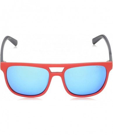 Rectangular mens N3633sp Rectangular Sunglasses - Matte Red/Blue Mirror Polarized - CA18KNDNUTU $94.90