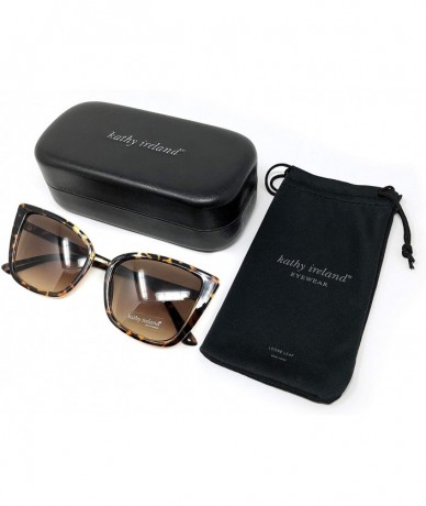 Oversized Womens Sunglasses Hard Case 100% UV Protection - See Shape & Color - Cat Eye Brown - CE18O8G8UZT $44.81