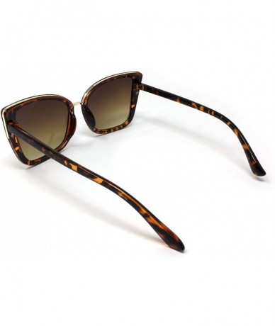 Oversized Womens Sunglasses Hard Case 100% UV Protection - See Shape & Color - Cat Eye Brown - CE18O8G8UZT $44.81