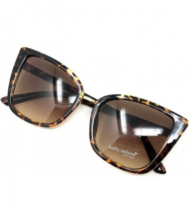 Oversized Womens Sunglasses Hard Case 100% UV Protection - See Shape & Color - Cat Eye Brown - CE18O8G8UZT $44.81