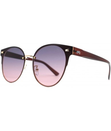 Oval p672 Oval Style Polarized - for Womens 100% UV PROTECTION - Brown-purpledegrade - CC192THEME9 $45.06