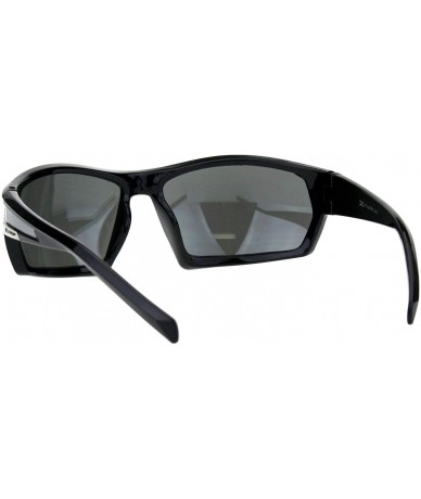 Wrap Mens Xloop Sunglasses Wrap Around Frame Bold Fashion Shades UV 400 - Black Silver (Silver Mirror) - CB18QKAH5SW $19.61