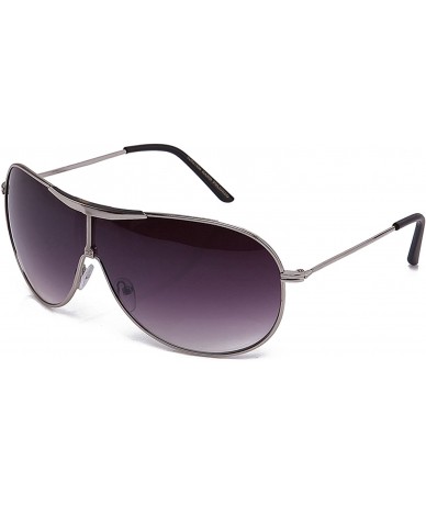 Aviator Aviators Oversized Temple Design UV Protection Pilot Style - Silver/Black - CH17YXTKSZS $18.86