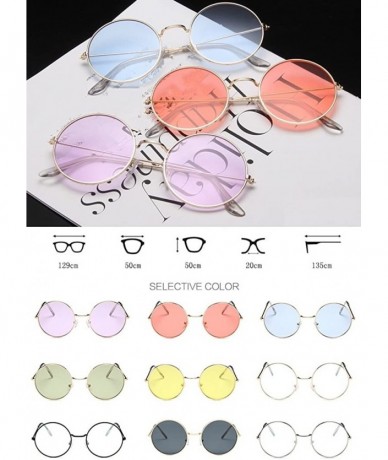 Round Fashion Round Polarized Sunglasses Metal Frame Flat Circle lens Glasses Men Women UV400 - Type8 - CK18EX64UYH $14.29