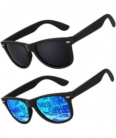 Square Polarized Sunglasses for Men Driving Sun glasses Shades 80's Retro Style Brand Design Square - CM18NNUI40O $31.43