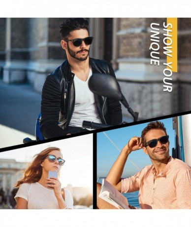 Square Polarized Sunglasses for Men Driving Sun glasses Shades 80's Retro Style Brand Design Square - CM18NNUI40O $31.43