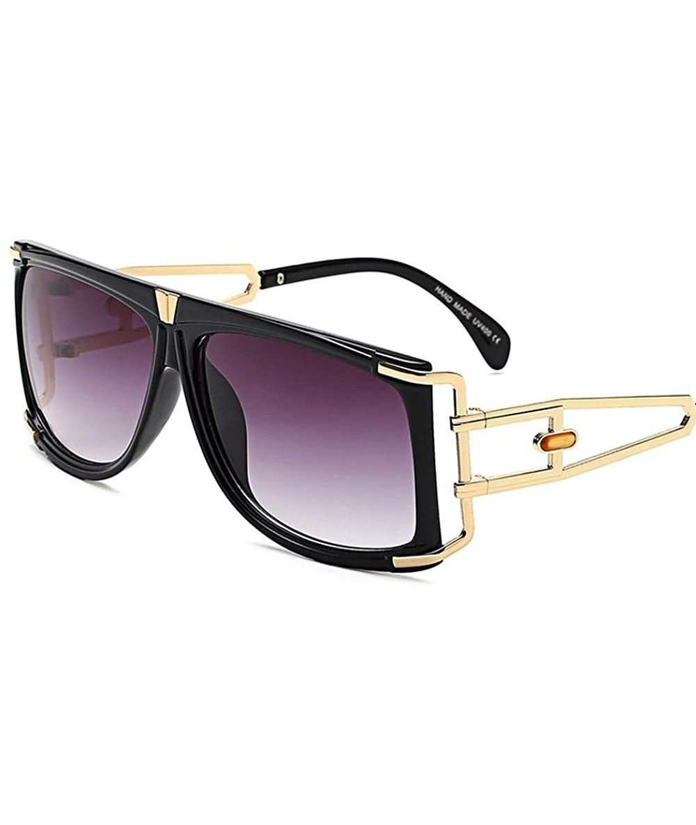 Square Vintage SQUARE Sunglasses Women Brand Designer Fashion Oversized Retro 997239Y - Black - CQ184YMDSZR $23.83