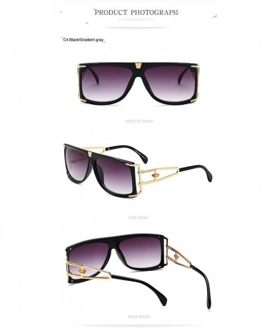 Square Vintage SQUARE Sunglasses Women Brand Designer Fashion Oversized Retro 997239Y - Black - CQ184YMDSZR $23.83